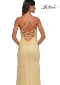 Picture of: Open Back Prom Dress with Rhinestone Detail Neckline in Pale Yellow, Style: 32851, Detail Picture 22