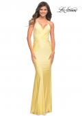 Picture of: Sparkling Pastel Jersey Gown with Open Back in Yellow, Style: 30463, Detail Picture 3