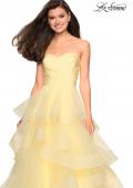 Picture of: Floor Length Strapless Tulle Ball Gown in Pale Yellow, Style: 27249, Detail Picture 4