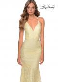 Picture of: Mermaid Prom Dress with Lace and Rhinestones in Pale Yellow, Style: 28643, Detail Picture 5