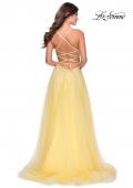 Picture of: A-line Tulle Dress with Beaded Bodice and Pockets in Pale Yellow, Style: 28583, Detail Picture 6