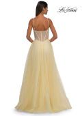 Picture of: Cute A-line Prom Dress with Pearl and Rhinestone Tulle in Pale Yellow, Style: 32644, Detail Picture 7