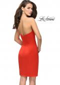 Picture of: Simple Satin Sweetheart Homecoming Dress in Papaya, Style: 26629, Back Picture
