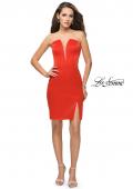 Picture of: Simple Satin Sweetheart Homecoming Dress in Papaya, Style: 26629, Detail Picture 3