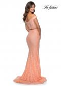 Picture of: Two Piece Off the Shoulder Sequin Lace Prom Dress in Peach, Style: 28565, Detail Picture 3