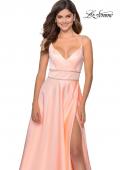 Picture of: A-line Gown with Double Rhinestone Belt Detail in Peach, Style: 28385, Detail Picture 4