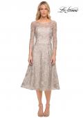 Picture of: Tea Length Dress with Full Skirt in Lace in Silver, Style: 30004, Detail Picture 1