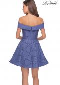Picture of: Off the Shoulder Lace Fit and Flare Homecoming Dress in Periwinkle, Style: 28122, Back Picture