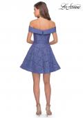Picture of: Off the Shoulder Lace Fit and Flare Homecoming Dress in Periwinkle, Style: 28122, Detail Picture 4