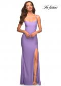 Picture of: Long Prom Dress in Luxurious Jersey with Slit in Purple, Style: 30436, Detail Picture 8
