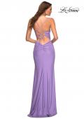 Picture of: Long Prom Dress in Luxurious Jersey with Slit in Purple, Style: 30436, Detail Picture 9
