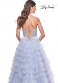 Picture of: Neon Tiered Ruffle Tulle Prom Dress with Rhinestone Embellished Bodice in Periwinkle, Style: 32335, Detail Picture 10