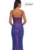 Picture of: Gorgeous Metallic Prom Dress with Ruching and Illusion Back in Periwinkle, Style: 33034, Detail Picture 12
