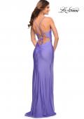 Picture of: Prom Dress with Cut Outs at Hip and High Slit in Periwinkle, Style: 30726, Detail Picture 15