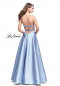 Picture of: Strapless A-line Prom Dress with Cape Skirt and Pockets in Periwinkle, Style: 25738, Back Picture