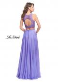 Picture of: Two Piece Prom Gown with Beaded lace Top and Pockets in Periwinkle, Style: 26087, Back Picture