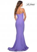 Picture of: Rhinestone Diamond Strap Chic Jersey Dress in Periwinkle, Back Picture