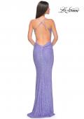 Picture of: Chic Soft Sequin Stretch Dress with Open Back in Periwinkle, Style: 31429, Back Picture