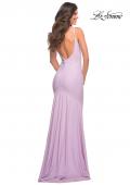 Picture of: Jewel Embellished Long Jersey Gown with Train in Purple, Style: 30563, Detail Picture 3