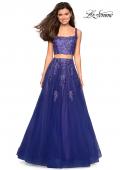 Picture of: Two Piece Floor Length Prom Dress with Lace Detail in Periwinkle, Style: 27489, Detail Picture 4