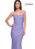 Picture of: Chic Soft Sequin Stretch Dress with Open Back in Periwinkle, Style: 31429, Detail Picture 5