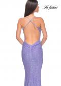 Picture of: Chic Soft Sequin Stretch Dress with Open Back in Periwinkle, Style: 31429, Detail Picture 6