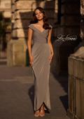 Picture of: Long Jersey Dress with Ruching and Cap Sleeves, Style: 25206, Main Picture