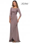 Picture of: Three Quarter Sleeve Jersey Dress with Ruching in Pewter, Style: 28197, Main Picture
