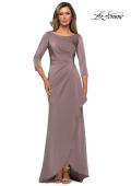Picture of: Three Quarter Sleeve Jersey Dress with Ruching in Pewter, Style: 28197, Detail Picture 3