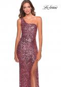 Picture of: Glamorous One Shoulder Sequin Prom Gown in Pink, Style: 28596, Main Picture