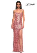 Picture of: Sequin Paillette Pink Prom Dress with Slit in Pink , Style 32550, Main Picture