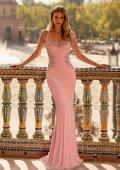 Picture of: Rhinestone Embellished Gown with Open Back in Pink, Style: 33856, Main Picture