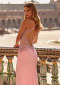 Picture of: Rhinestone Embellished Gown with Open Back in Pink, Style: 33856, Detail Picture 9