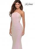 Picture of: Iridescent Sequin Gown with High Pyramid Neckline in Pink, Style: 28614, Detail Picture 1