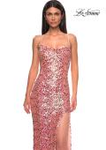 Picture of: Sequin Paillette Pink Prom Dress with Slit in Pink , Style 32550, Detail Picture 1