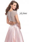 Picture of: Mikado Prom Dress with Pearl Beaded Cap Sleeves in Pink, Style: 26327, Detail Picture 2