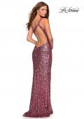 Picture of: Glamorous One Shoulder Sequin Prom Gown in Pink, Style: 28596, Detail Picture 2