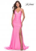 Picture of: Dramatic Jersey Rhinestone Gown with Train in Pink, Style: 30768, Detail Picture 2