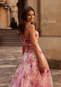 Picture of: Beautiful Floral Organza Print Dress with Slit in Pink , Style 32686, Detail Picture 2