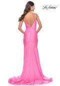 Picture of: Dramatic Jersey Rhinestone Gown with Train in Pink, Style: 30768, Detail Picture 3