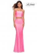 Picture of: Two Piece Dress with Rhinestone Diamond Straps in Pink, Detail Picture 4