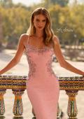 Picture of: Rhinestone Embellished Gown with Open Back in Pink, Style: 33856, Detail Picture 6