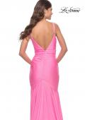 Picture of: Dramatic Jersey Rhinestone Gown with Train in Pink, Style: 30768, Detail Picture 7
