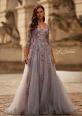 Picture of: Two Tone Tulle A-line Dress with Beaded Lace Applique in Pink Silver, Style: 32605, Main Picture