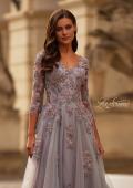 Picture of: Two Tone Tulle A-line Dress with Beaded Lace Applique in Pink Silver, Style: 32605, Detail Picture 1