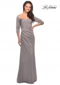 Picture of: Classic Long Dress with Three Quarter Sleeves in Platinum, Style: 25148, Main Picture
