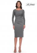 Picture of: Short Simple Jersey Dress with Flattering Ruching in Platinum, Style: 31015, Main Picture