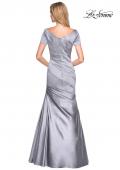 Picture of: Long Satin Gown with Elegant Ruching in Platinum, Style: 26947, Back Picture