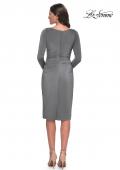 Picture of: Short Simple Jersey Dress with Flattering Ruching in Platinum, Style: 31015, Back Picture