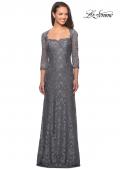 Picture of: Long Lace Gown with Sweetheart Neckline in Platinum, Style: 26427, Detail Picture 2